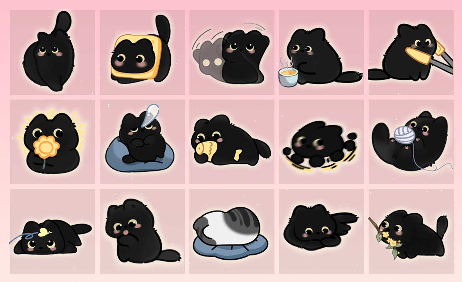金桂小黑猫 表情包预览