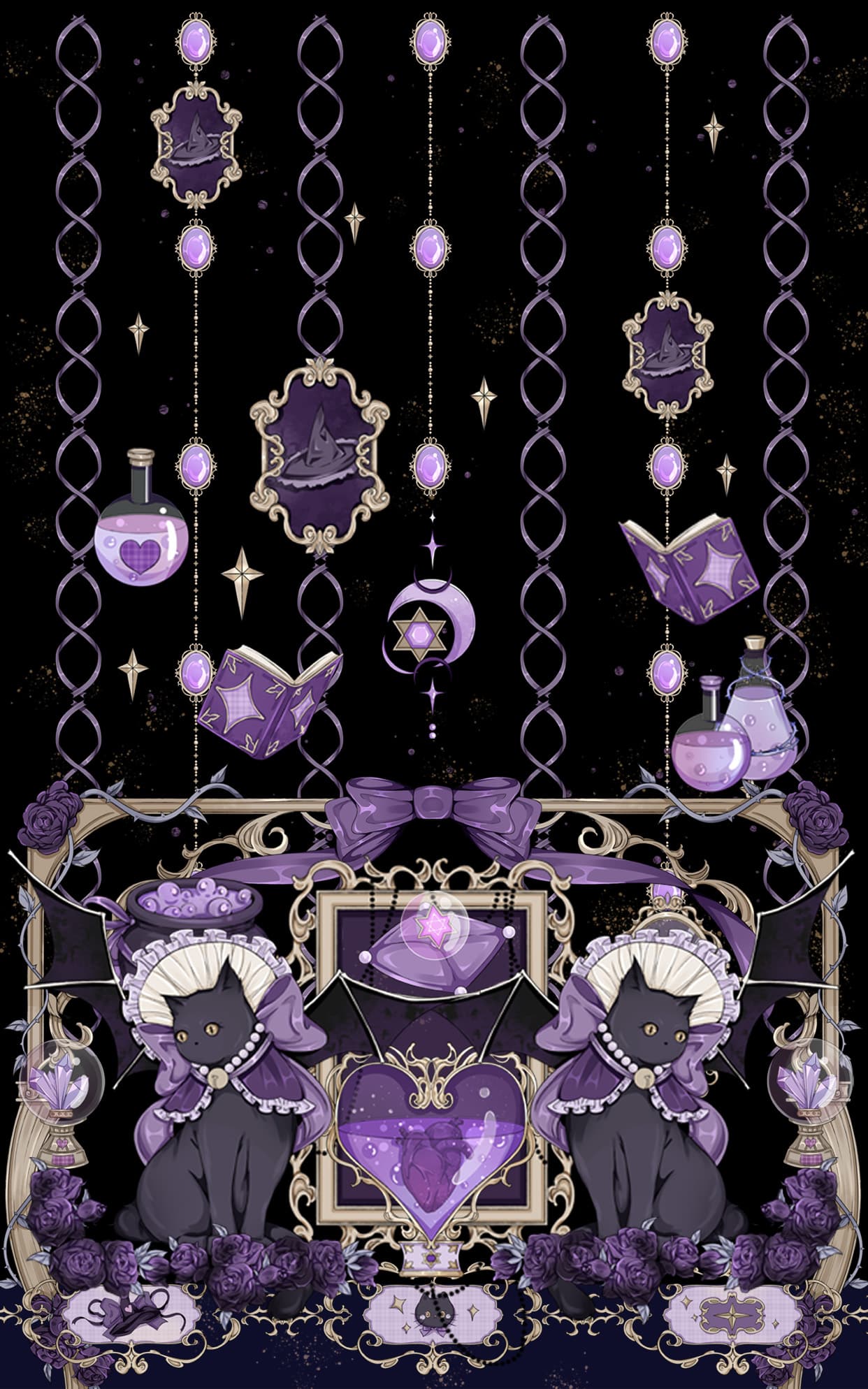 魔法月影猫 壁纸预览