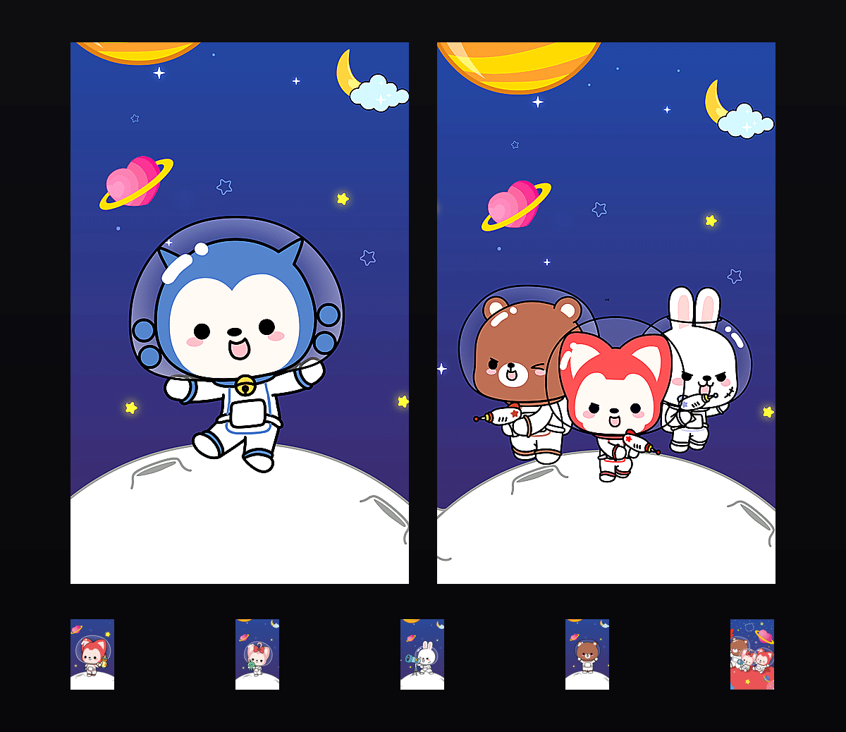 阿狸遨游太空 壁纸预览