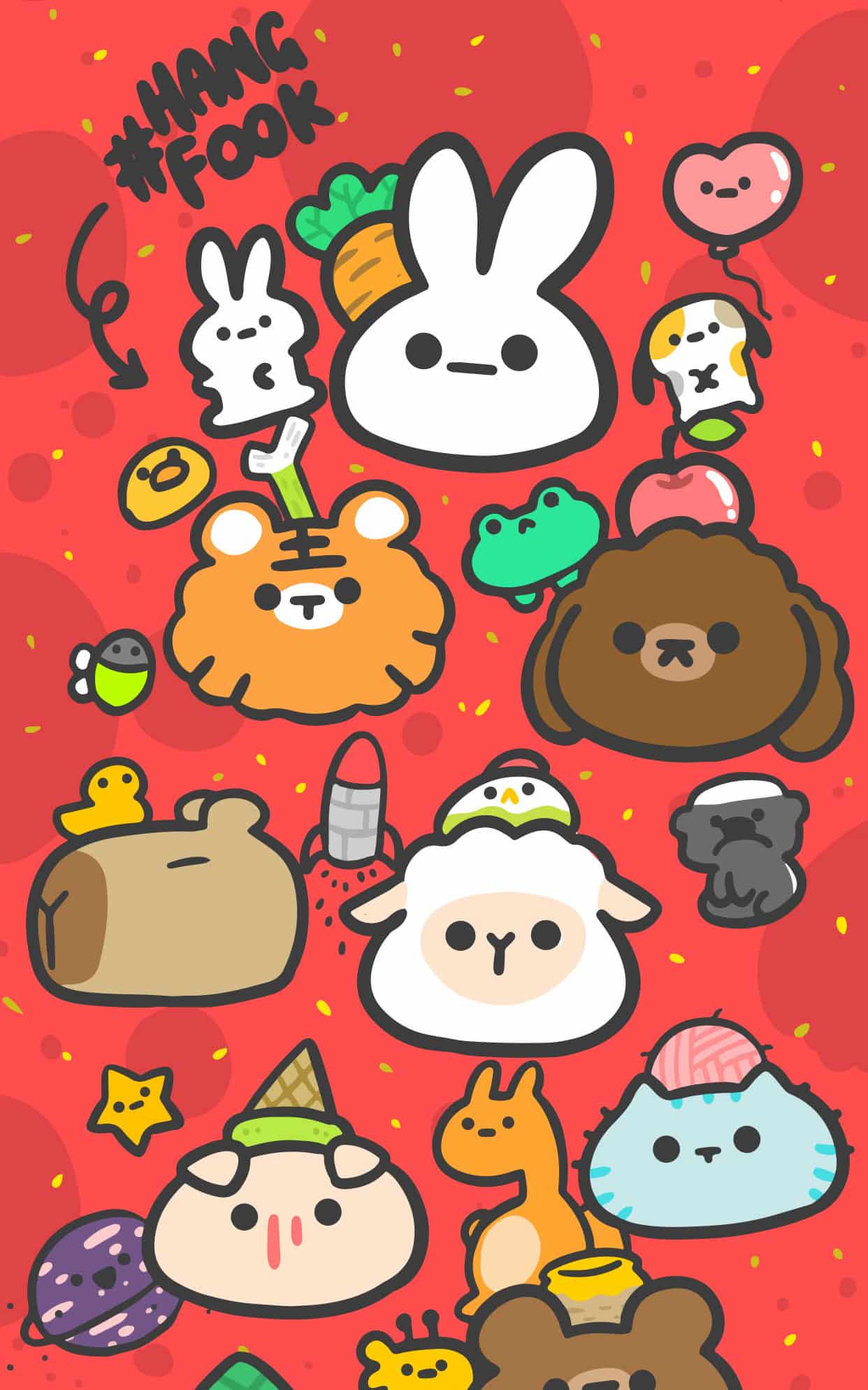 hangfook小动物新年快乐 壁纸预览