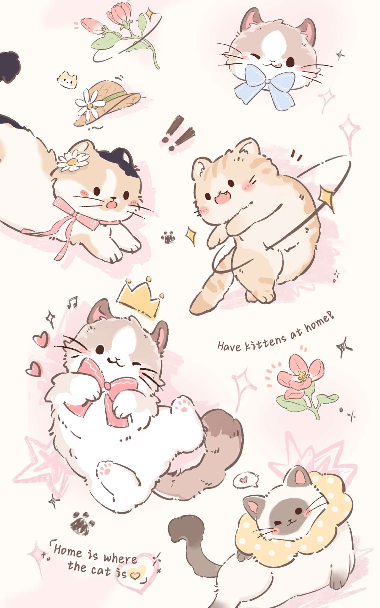 春日治愈猫猫 壁纸预览