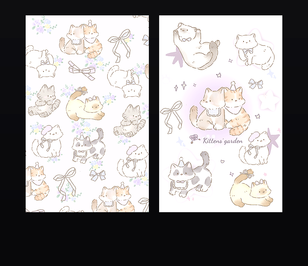 治愈小猫紫 壁纸预览