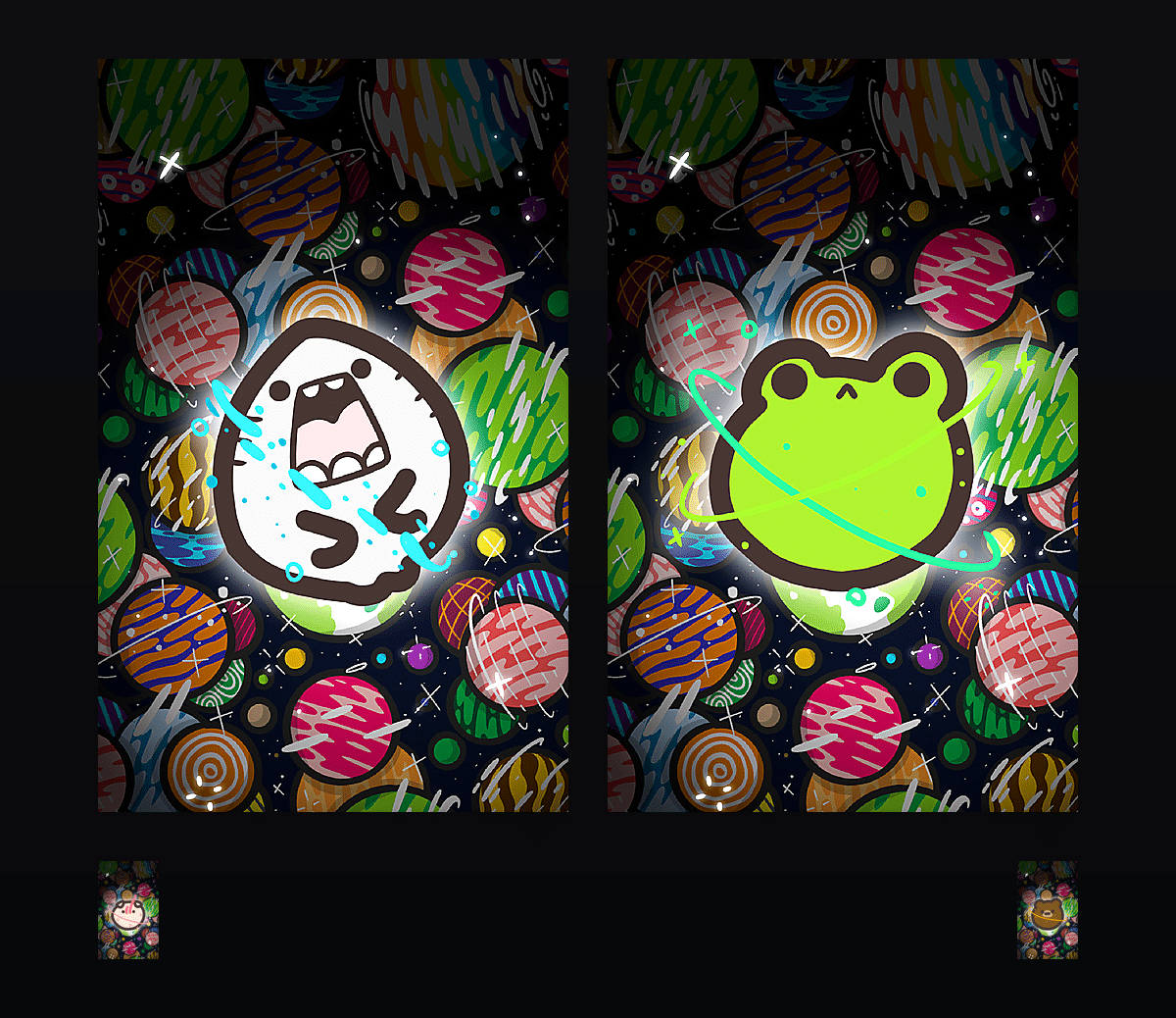 《Hangfook 彩色星球》表情包&高清壁纸，支持导入微信和QQ作为表情包-表情包小岛
