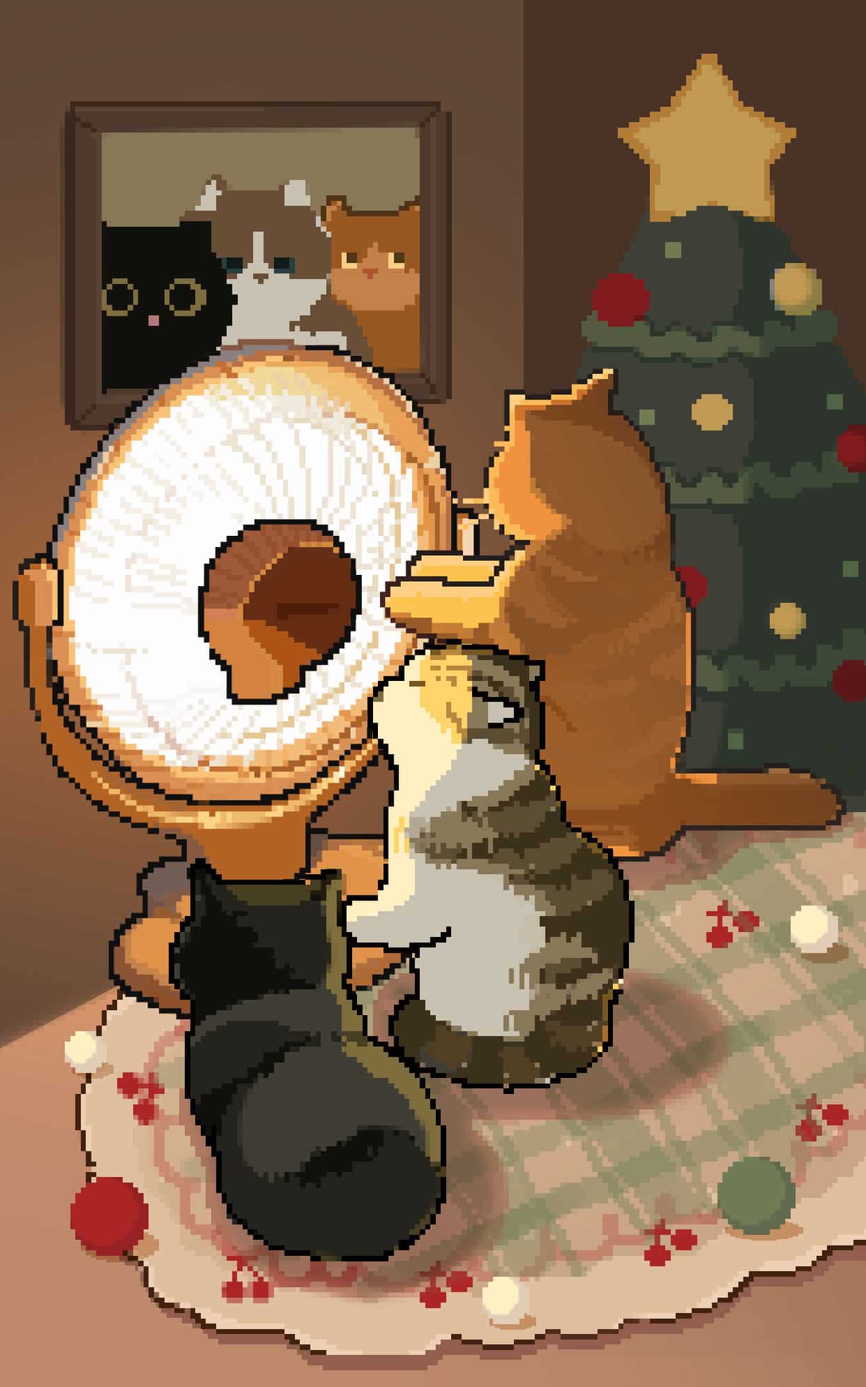 猫师傅烤火 壁纸预览