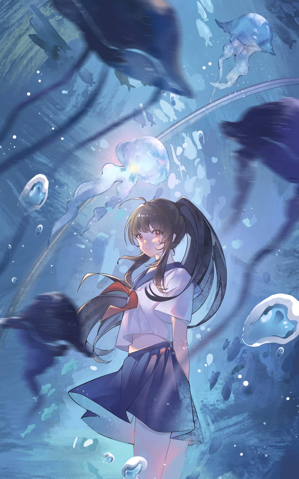 靛蓝少女 壁纸预览