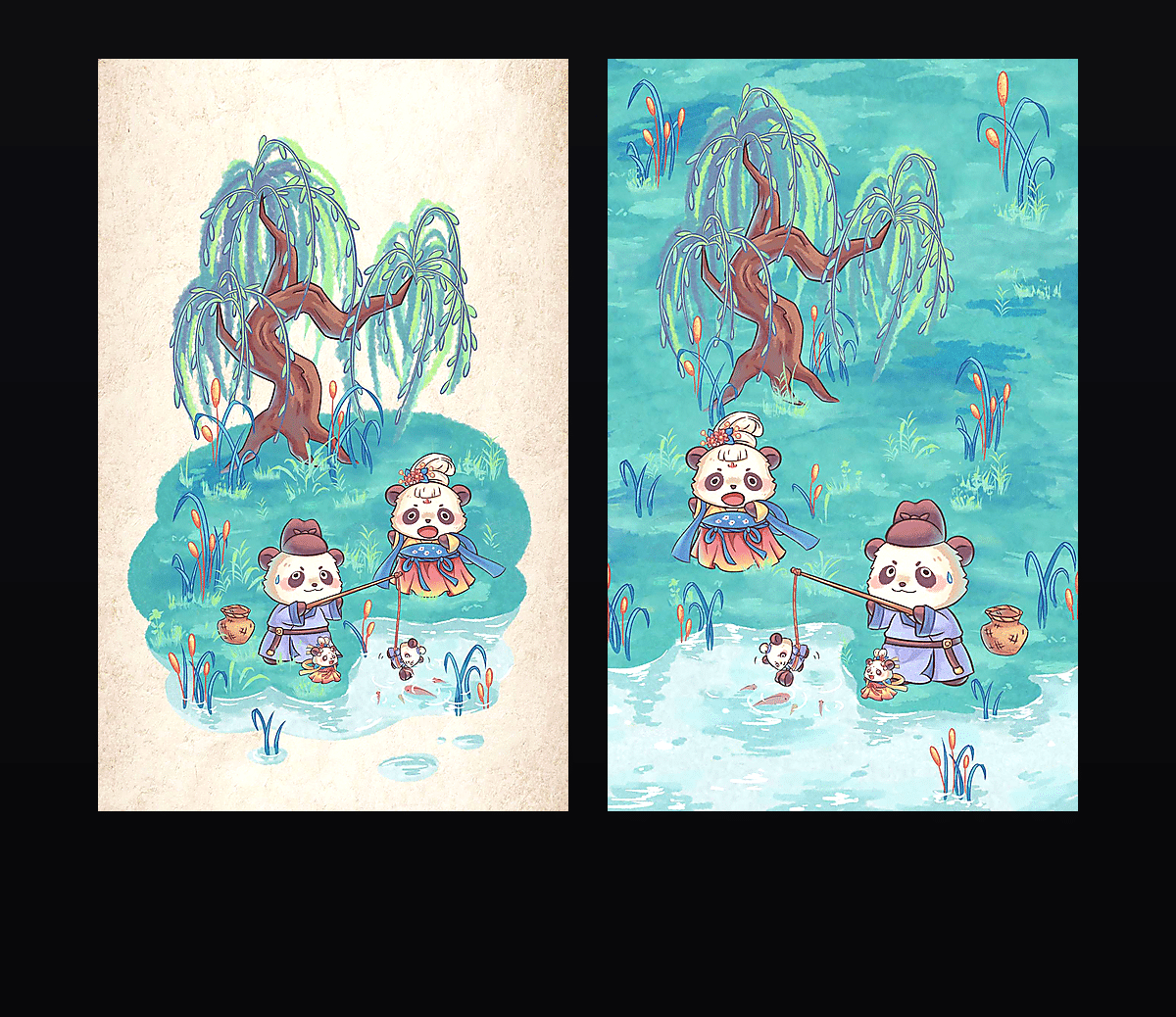 《熊猫雅集-初夏已立》表情包&高清壁纸，支持导入微信和QQ作为表情包-表情包小岛