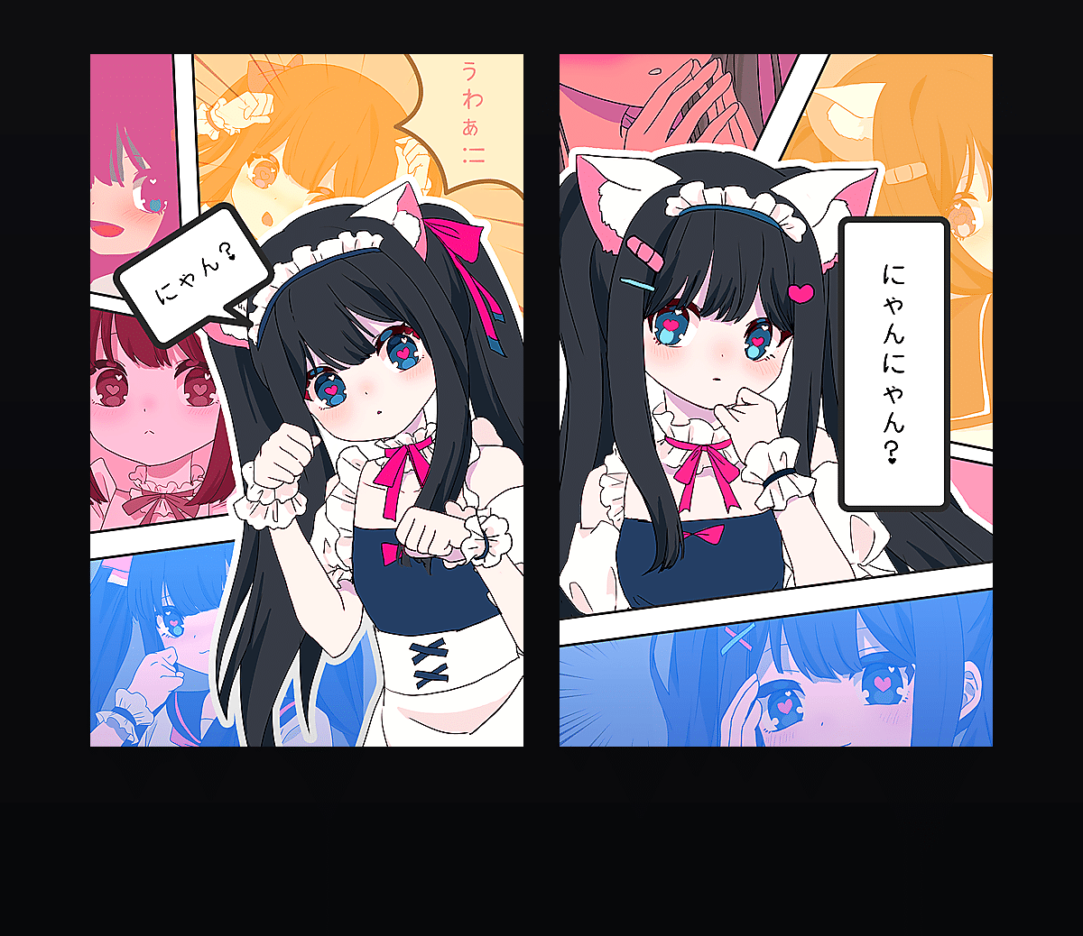 靛蓝猫耳娘 壁纸预览