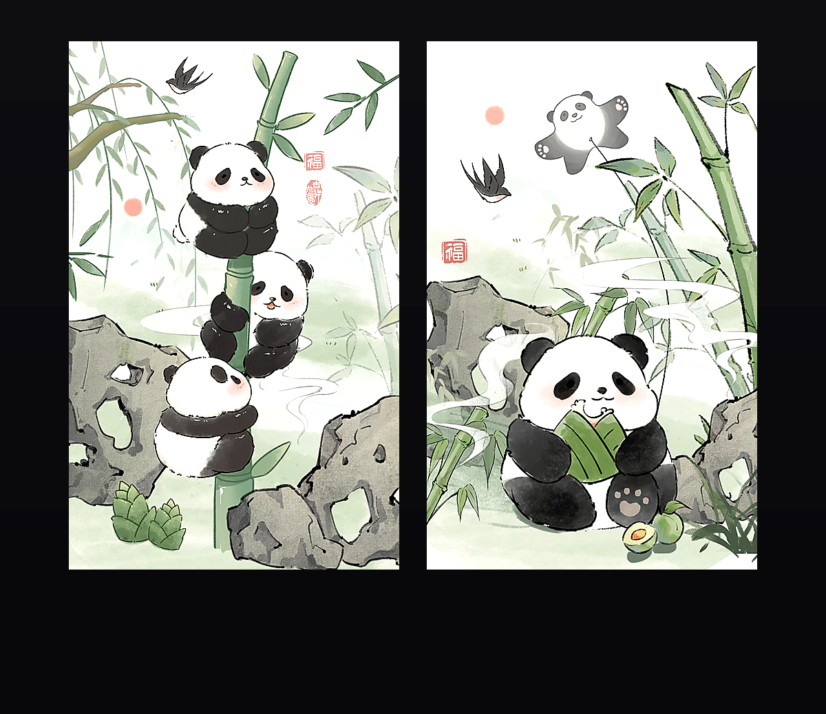 最最可爱的熊猫猫·端午特辑 壁纸预览
