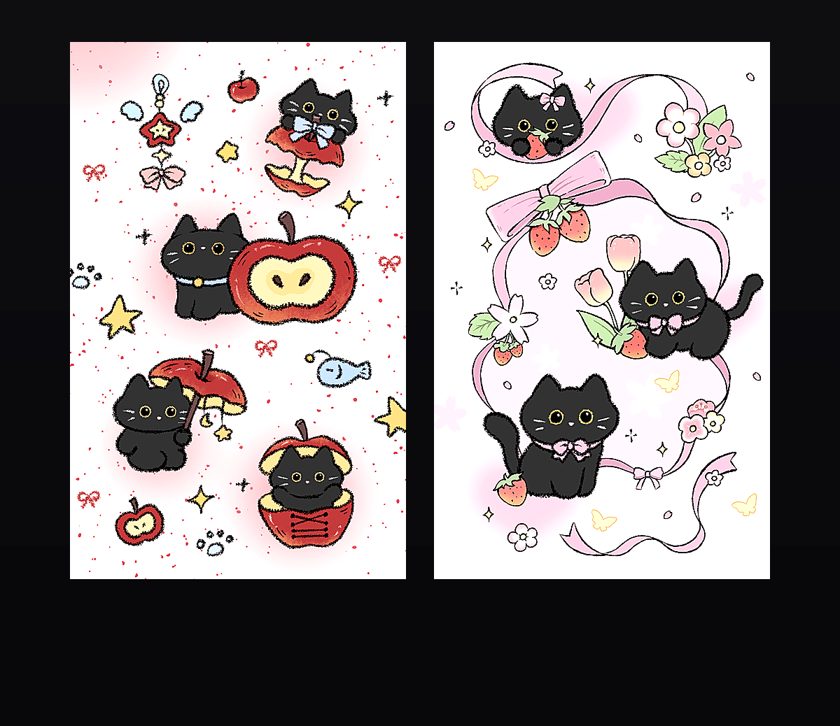 奶油苹果猫 壁纸预览