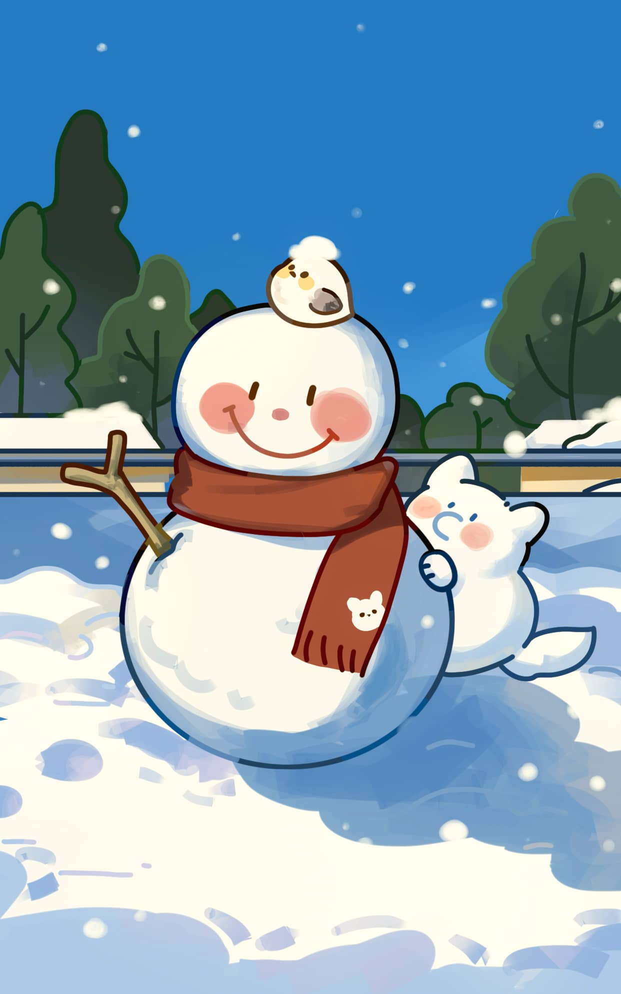 你想不想堆个雪人 壁纸预览