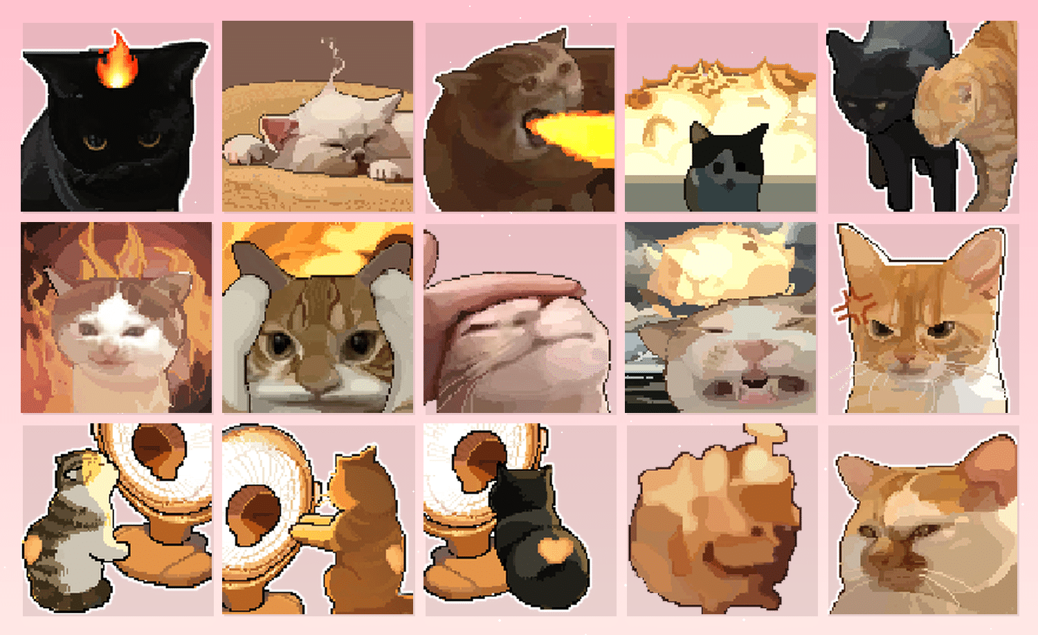 猫师傅烤火 表情包预览