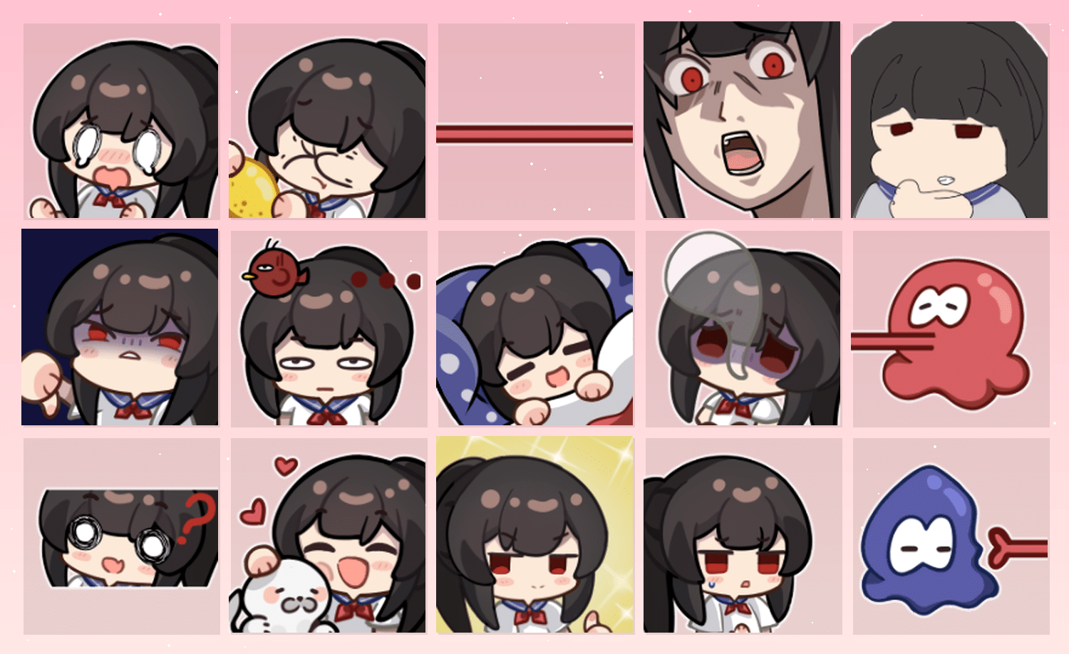 靛蓝少女 表情包预览