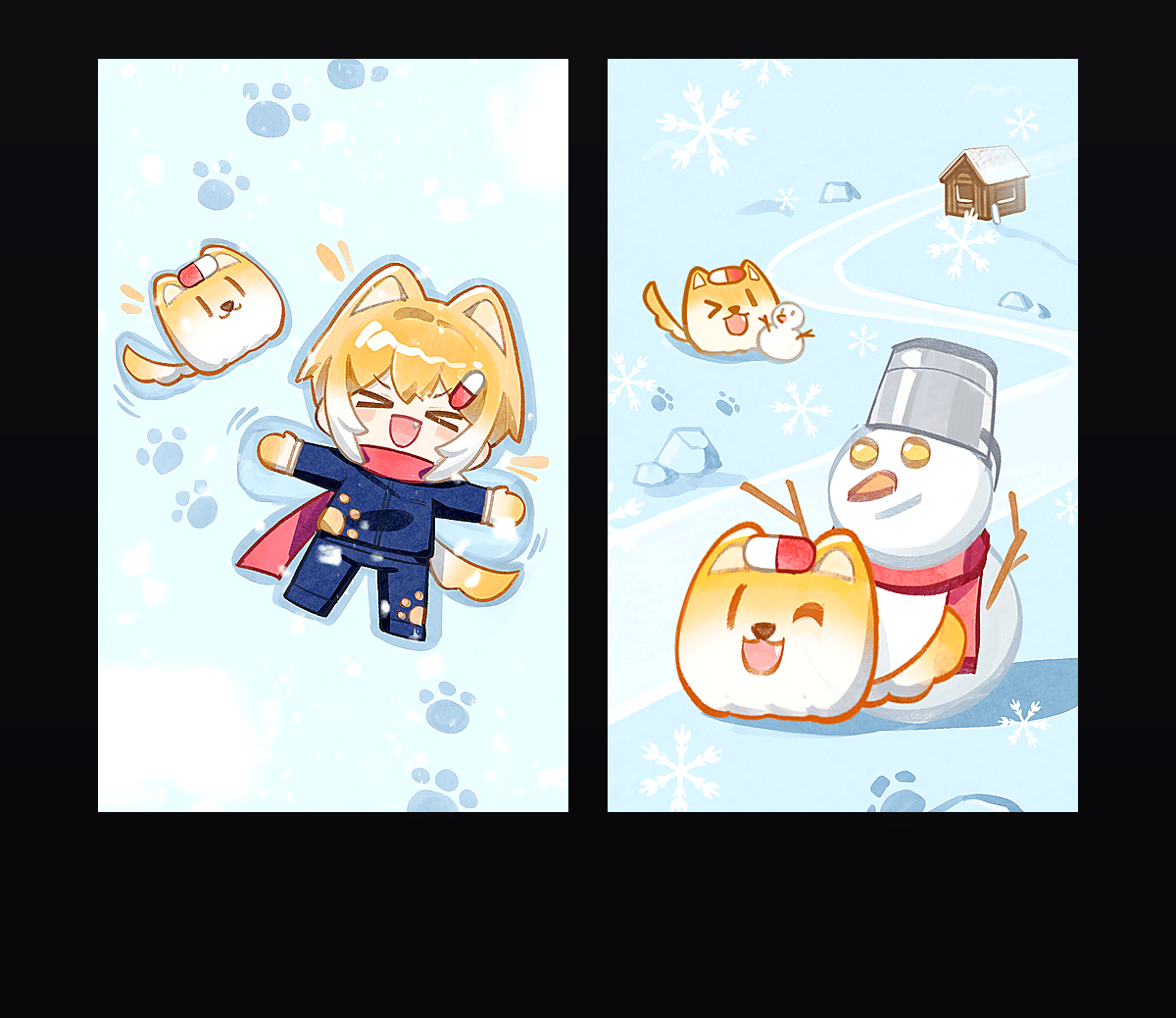 雪地小狗团 壁纸预览