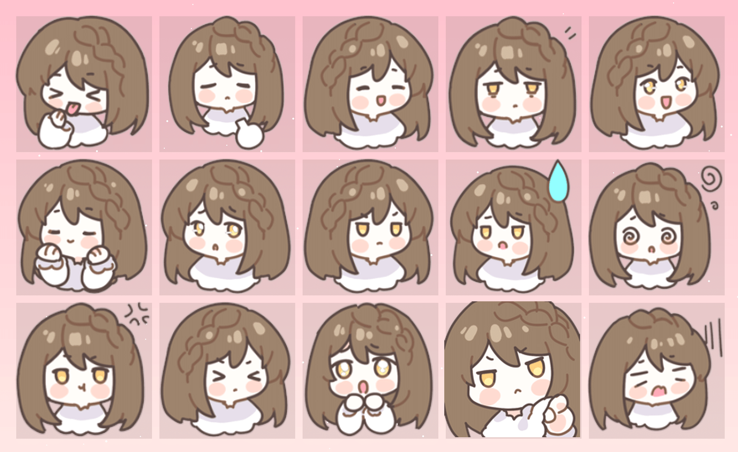 花季风系少女 表情包预览