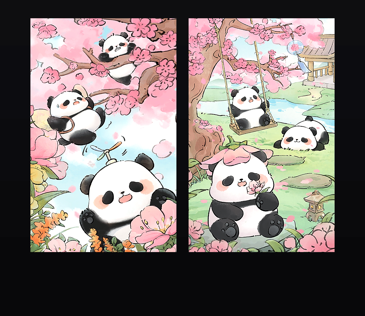 春日灿烂大熊猫 壁纸预览